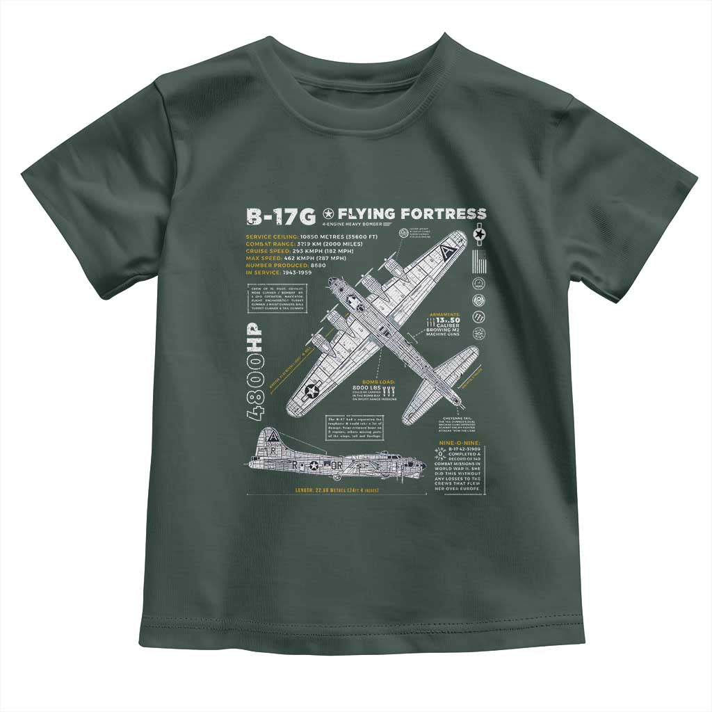 B-17 Flying Fortress Toddler T Shirt WW2 B-17G Bomber Vintage Aviation
