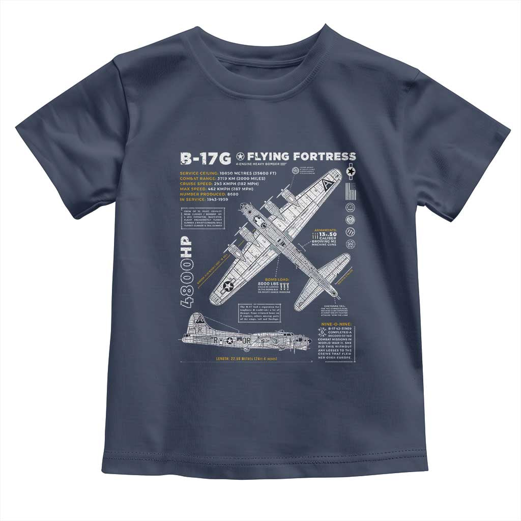 B-17 Flying Fortress Toddler T Shirt WW2 B-17G Bomber Vintage Aviation