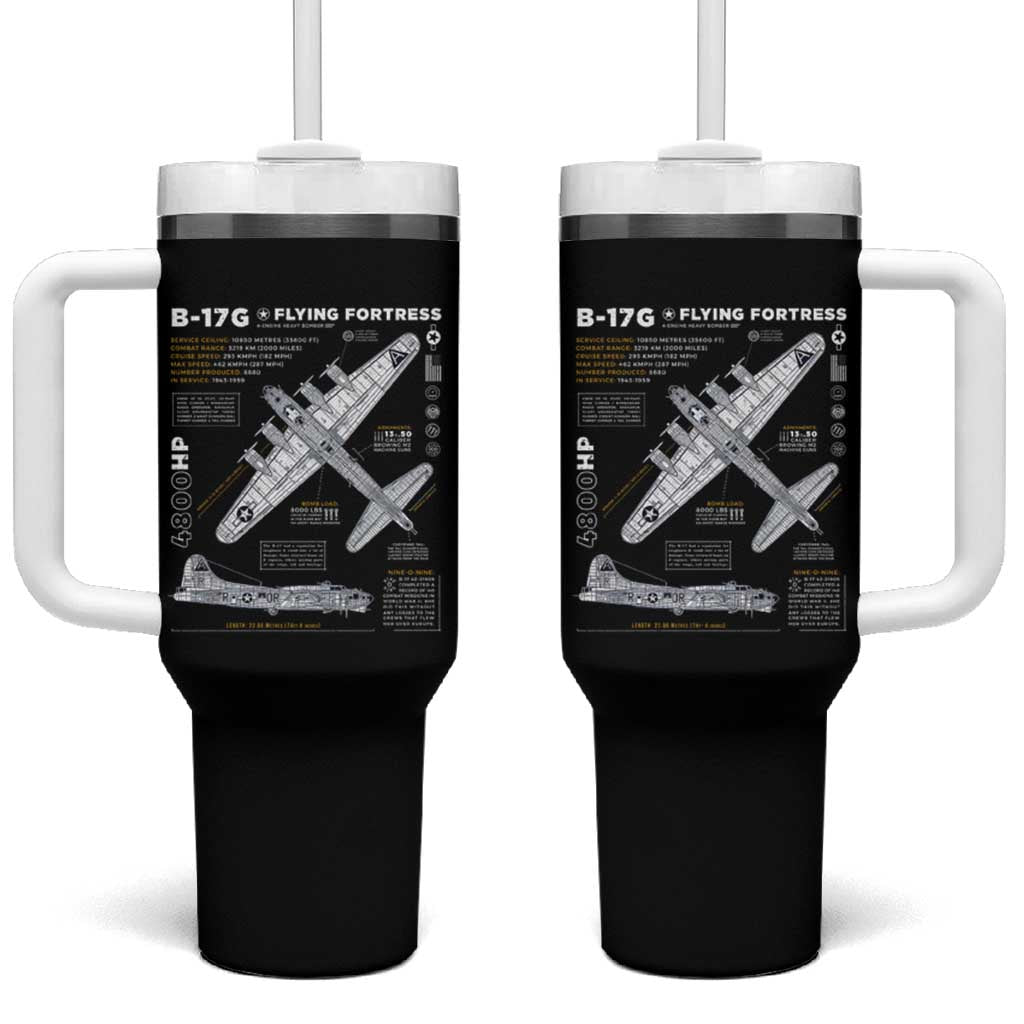 B-17 Flying Fortress Tumbler With Handle WW2 B-17G Bomber Vintage Aviation