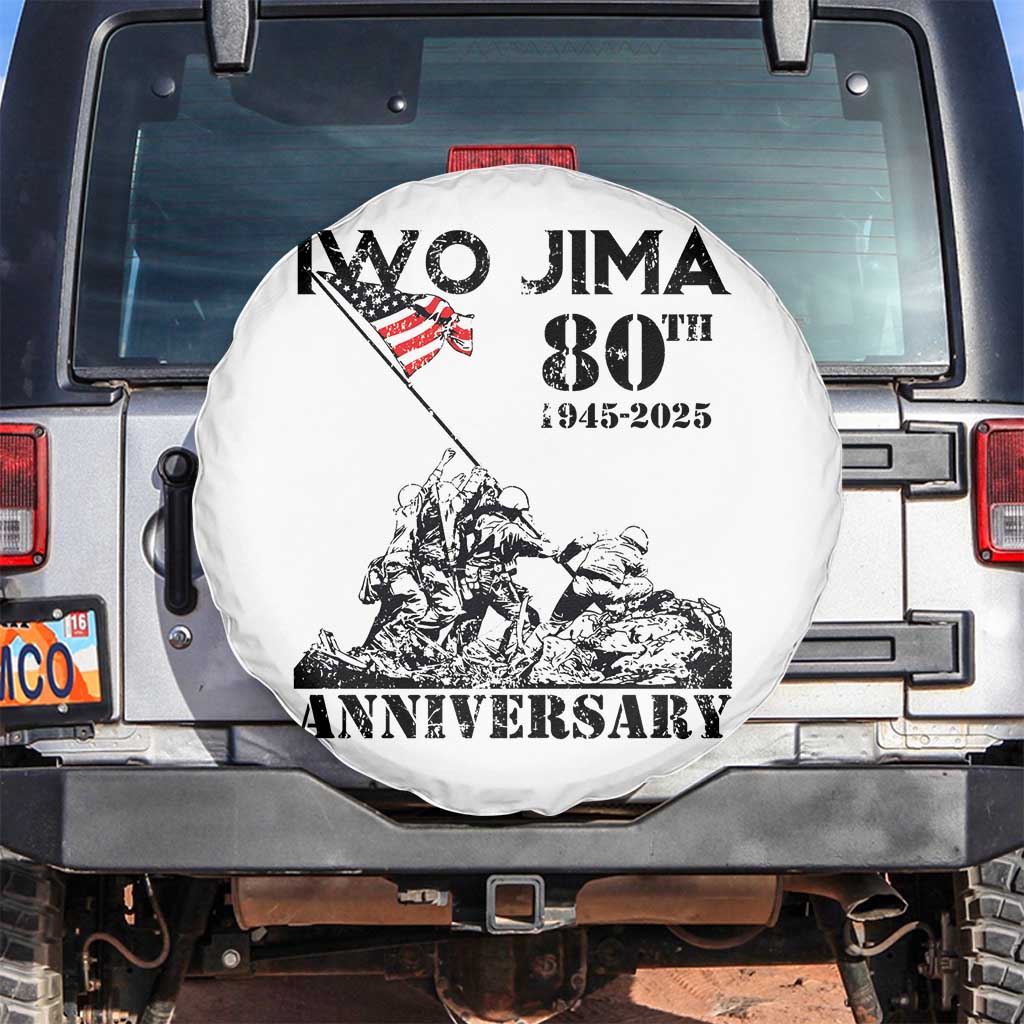 Iwo Jima WWII Veteran Spare Tire Cover 80th Anniversary 4th of July US Flag