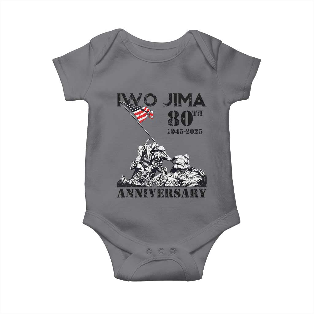 Iwo Jima WWII Veteran Baby Onesie 80th Anniversary 4th of July US Flag