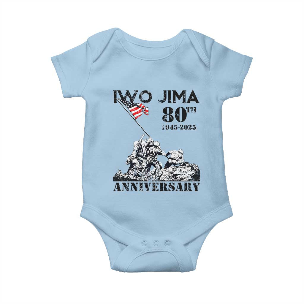 Iwo Jima WWII Veteran Baby Onesie 80th Anniversary 4th of July US Flag