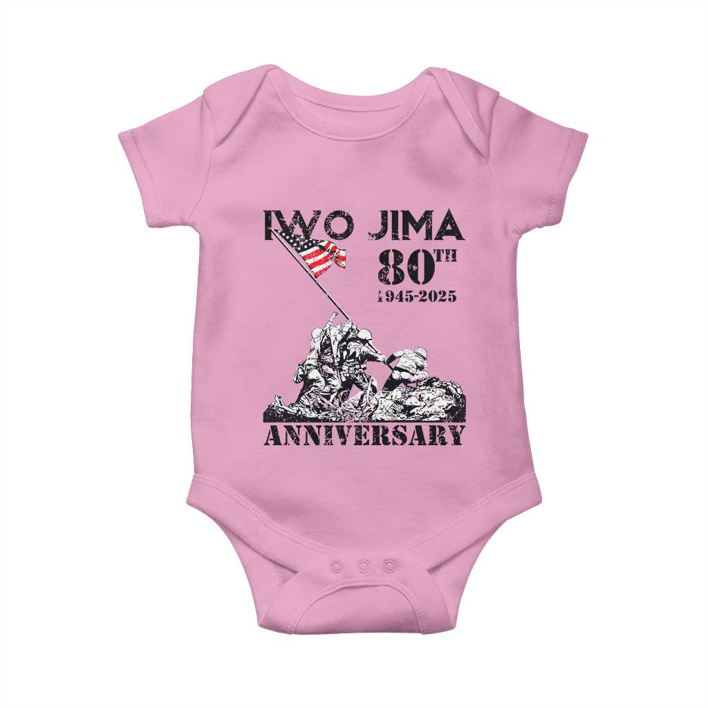 Iwo Jima WWII Veteran Baby Onesie 80th Anniversary 4th of July US Flag