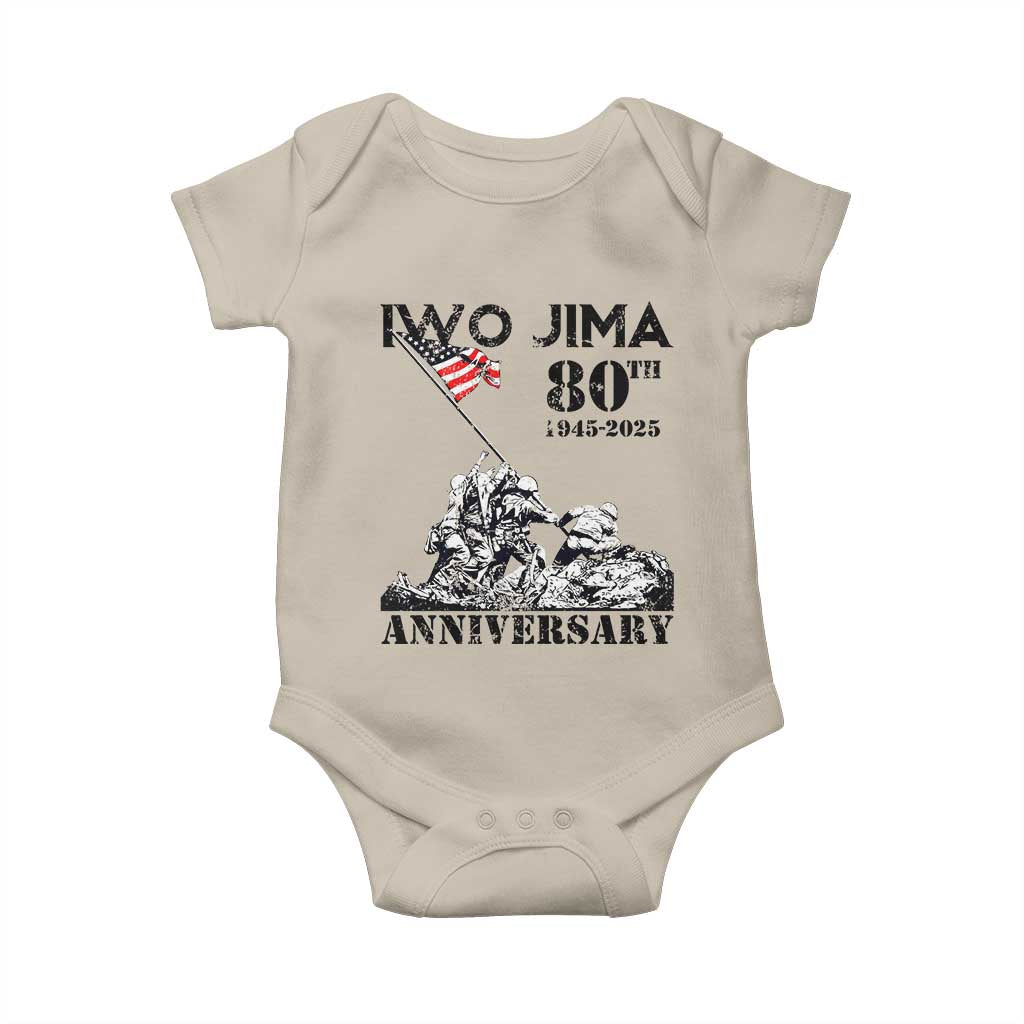 Iwo Jima WWII Veteran Baby Onesie 80th Anniversary 4th of July US Flag