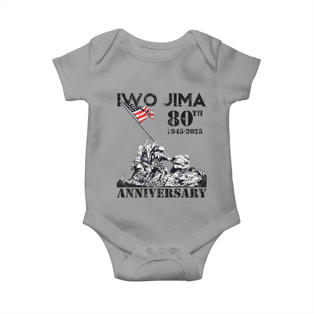 Iwo Jima WWII Veteran Baby Onesie 80th Anniversary 4th of July US Flag