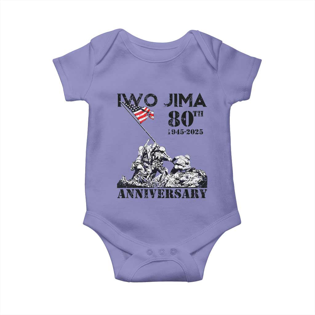 Iwo Jima WWII Veteran Baby Onesie 80th Anniversary 4th of July US Flag