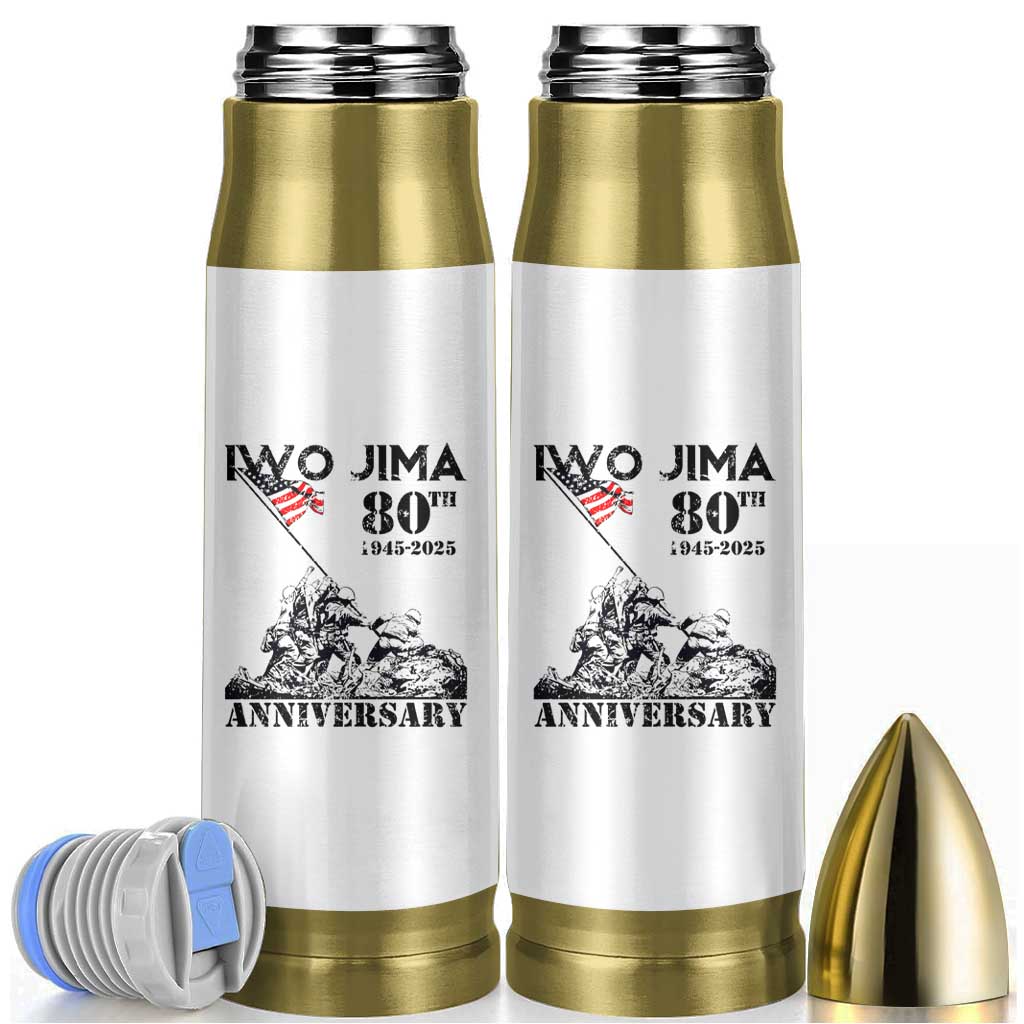 Iwo Jima WWII Veteran Bullet Tumbler 80th Anniversary 4th of July US Flag