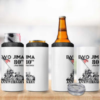 Iwo Jima WWII Veteran 4 in 1 Can Cooler Tumbler 80th Anniversary 4th of July US Flag