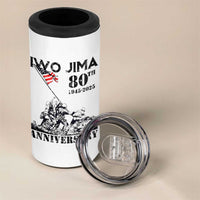 Iwo Jima WWII Veteran 4 in 1 Can Cooler Tumbler 80th Anniversary 4th of July US Flag