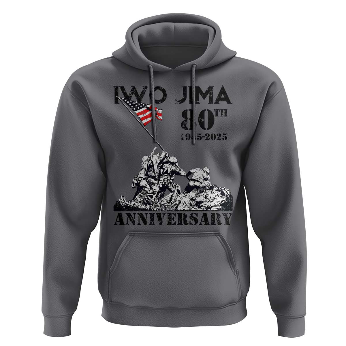 Iwo Jima WWII Veteran Hoodie 80th Anniversary 4th of July US Flag
