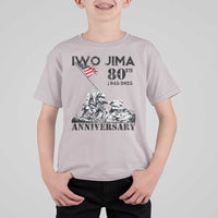 Iwo Jima WWII Veteran T Shirt For Kid 80th Anniversary 4th of July US Flag