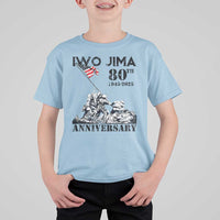 Iwo Jima WWII Veteran T Shirt For Kid 80th Anniversary 4th of July US Flag