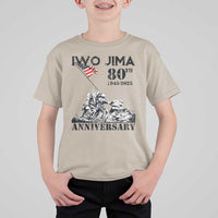 Iwo Jima WWII Veteran T Shirt For Kid 80th Anniversary 4th of July US Flag