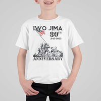 Iwo Jima WWII Veteran T Shirt For Kid 80th Anniversary 4th of July US Flag