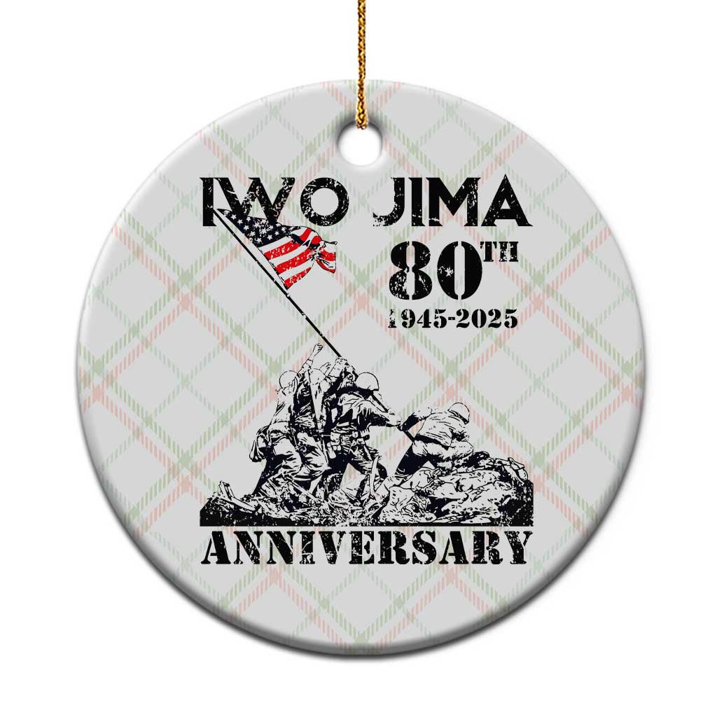 Iwo Jima WWII Veteran Ceramic Ornament 80th Anniversary 4th of July US Flag - Wonder Print Shop