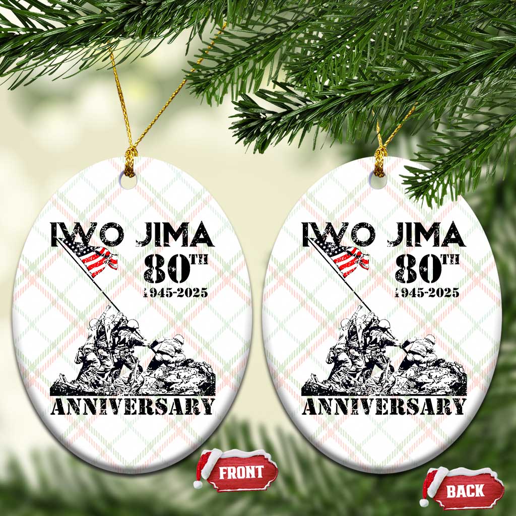 Iwo Jima WWII Veteran Ceramic Ornament 80th Anniversary 4th of July US Flag - Wonder Print Shop