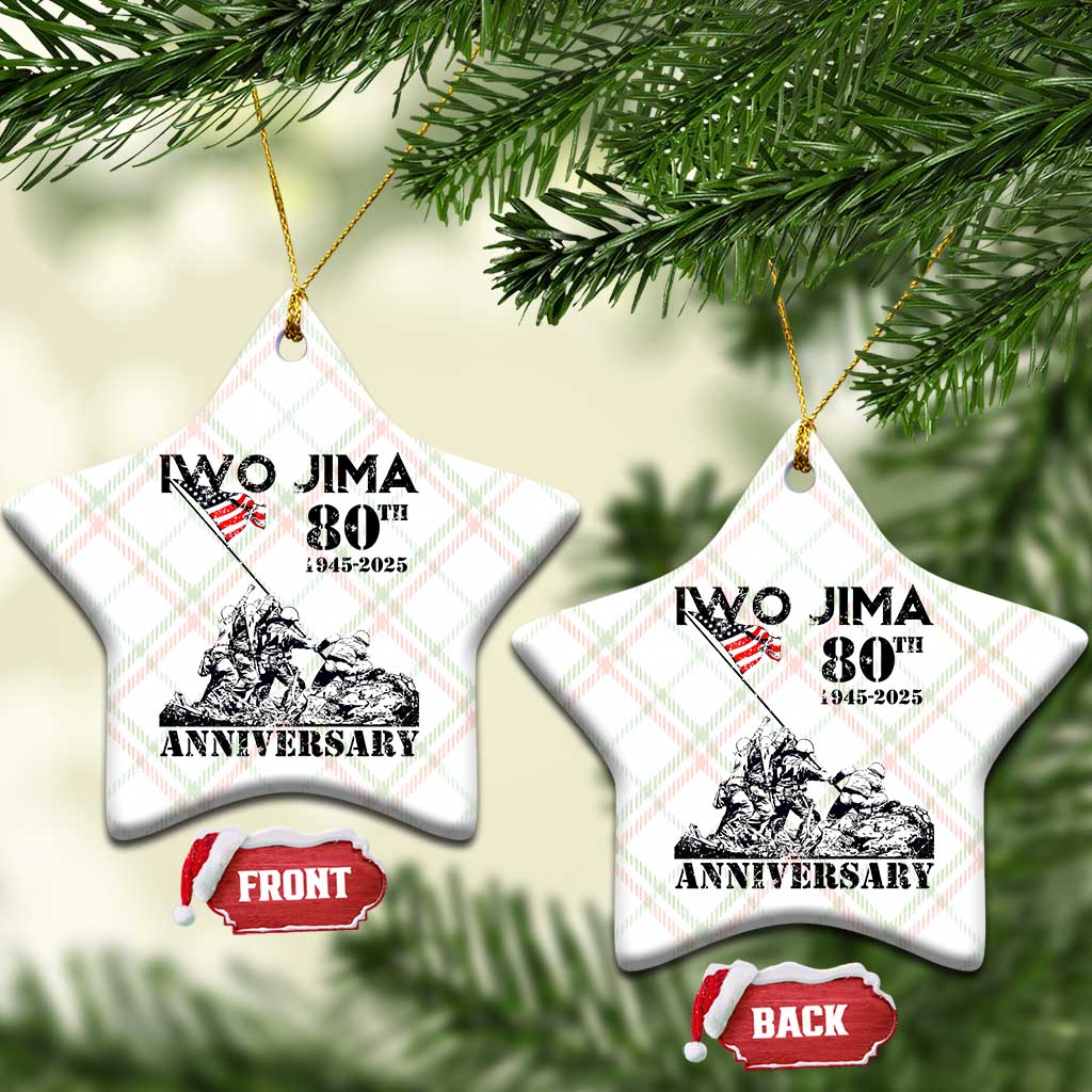 Iwo Jima WWII Veteran Ceramic Ornament 80th Anniversary 4th of July US Flag - Wonder Print Shop