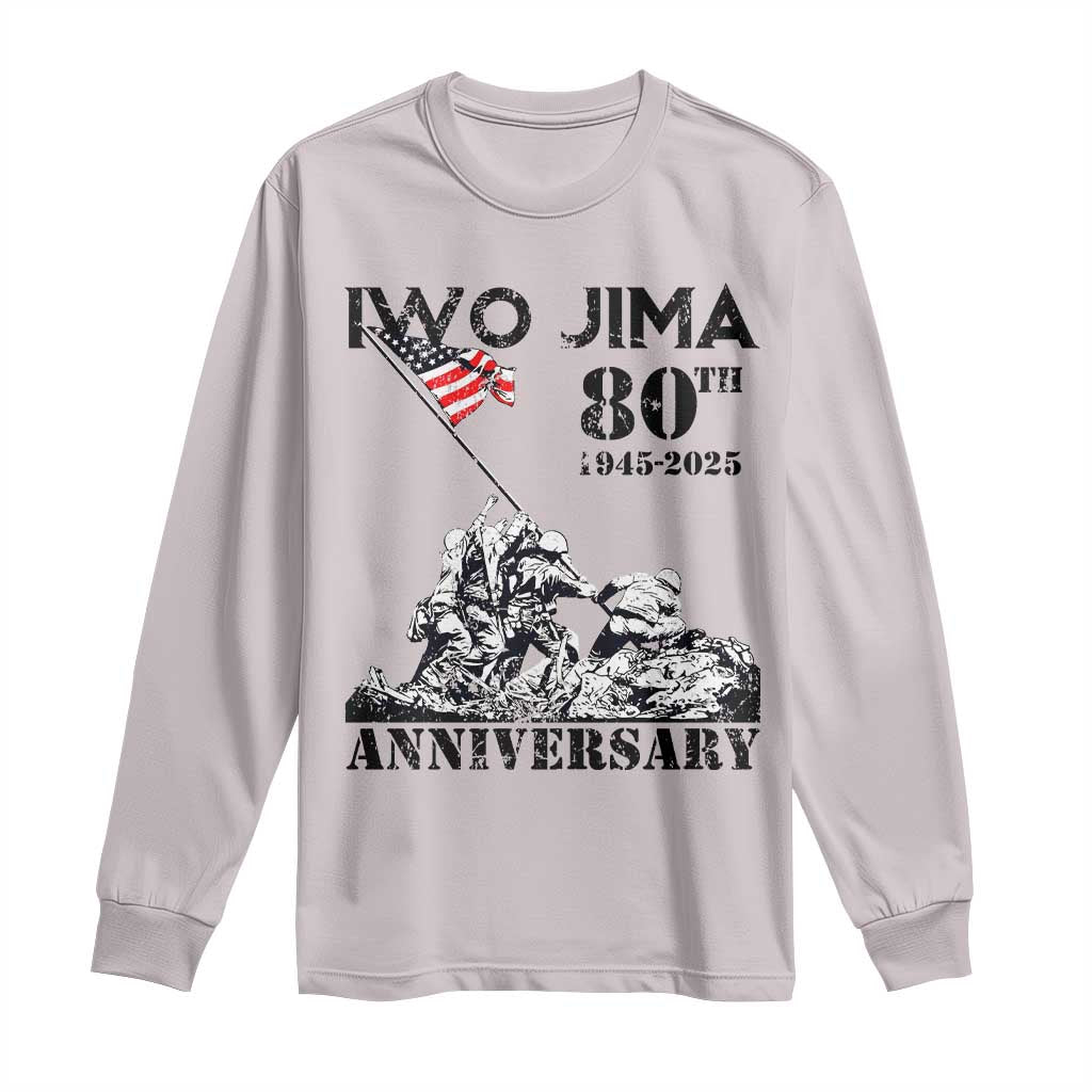 Iwo Jima WWII Veteran Long Sleeve Shirt 80th Anniversary 4th of July US Flag