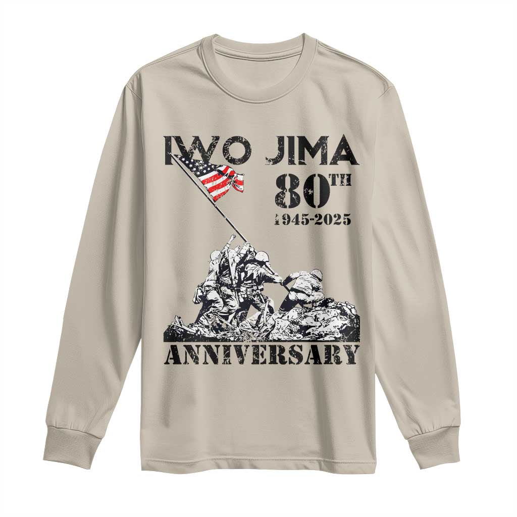 Iwo Jima WWII Veteran Long Sleeve Shirt 80th Anniversary 4th of July US Flag