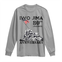 Iwo Jima WWII Veteran Long Sleeve Shirt 80th Anniversary 4th of July US Flag