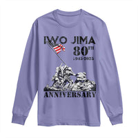 Iwo Jima WWII Veteran Long Sleeve Shirt 80th Anniversary 4th of July US Flag