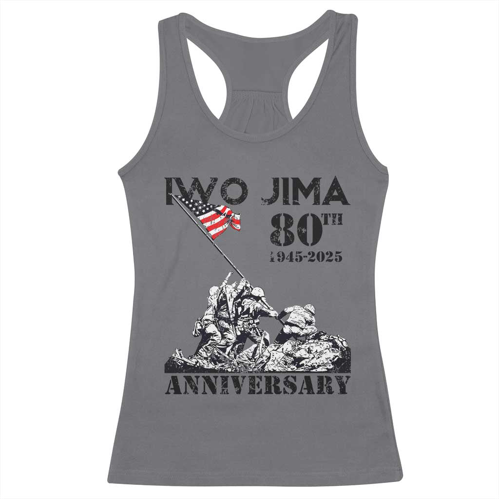 Iwo Jima WWII Veteran Racerback Tank Top 80th Anniversary 4th of July US Flag