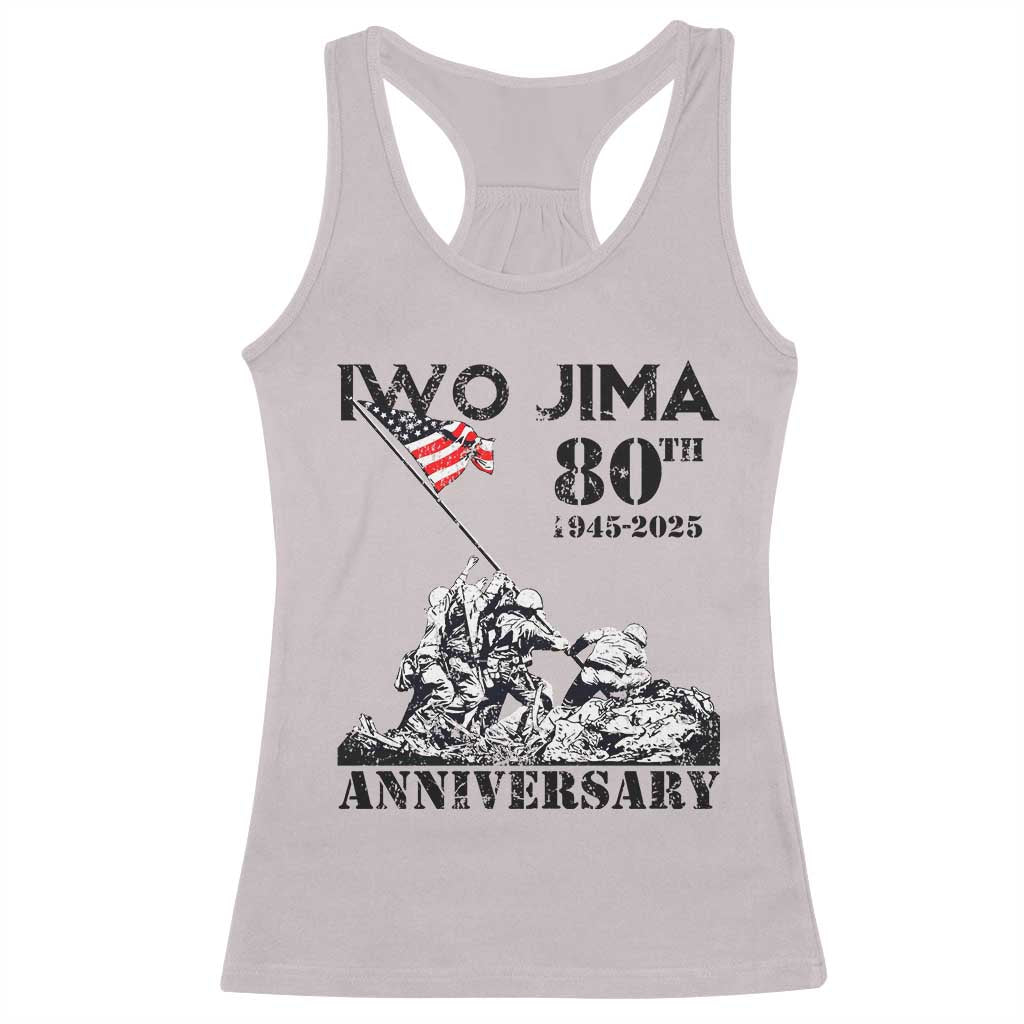 Iwo Jima WWII Veteran Racerback Tank Top 80th Anniversary 4th of July US Flag