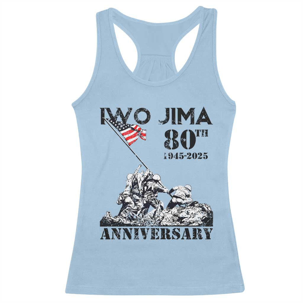 Iwo Jima WWII Veteran Racerback Tank Top 80th Anniversary 4th of July US Flag