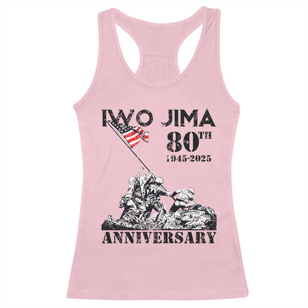 Iwo Jima WWII Veteran Racerback Tank Top 80th Anniversary 4th of July US Flag