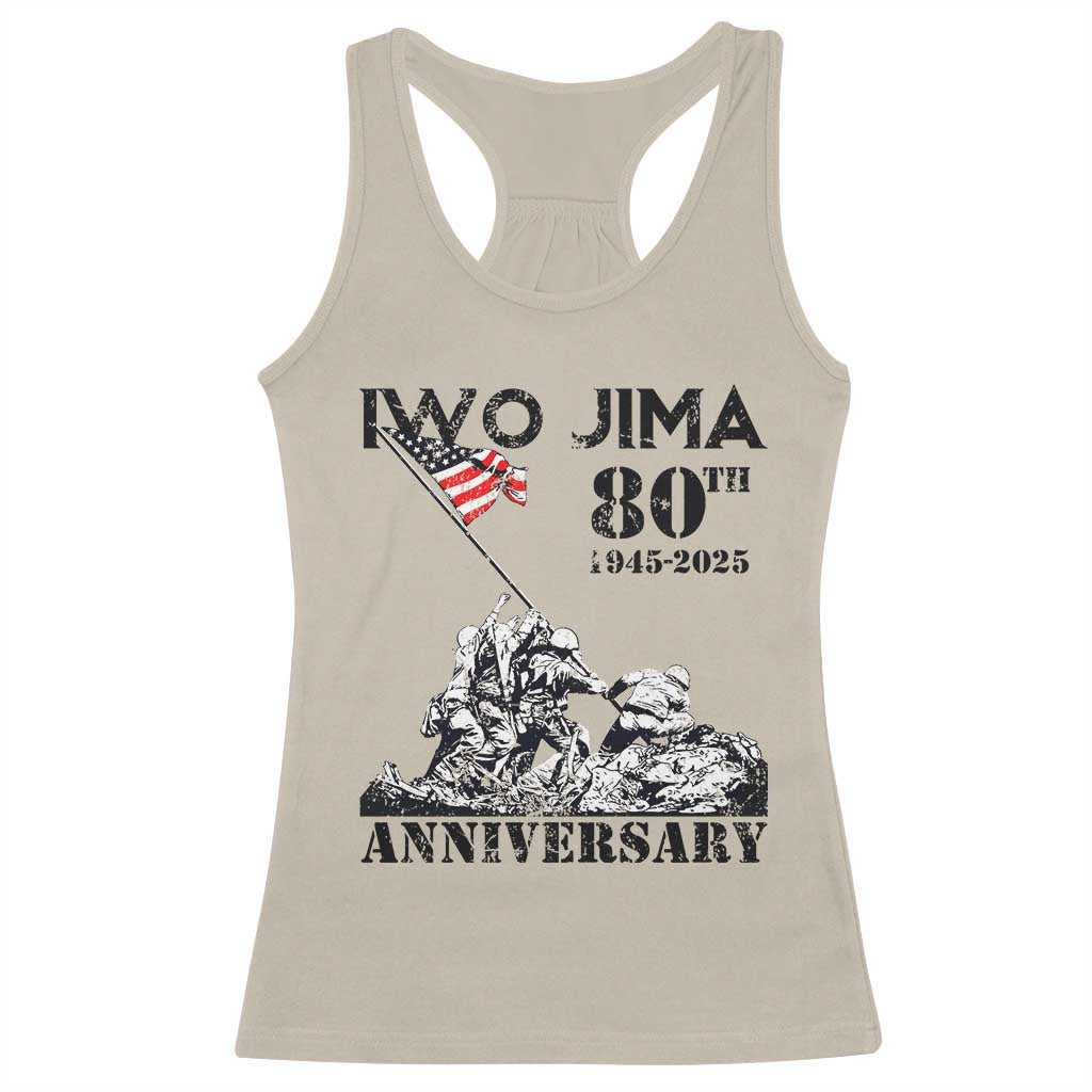 Iwo Jima WWII Veteran Racerback Tank Top 80th Anniversary 4th of July US Flag