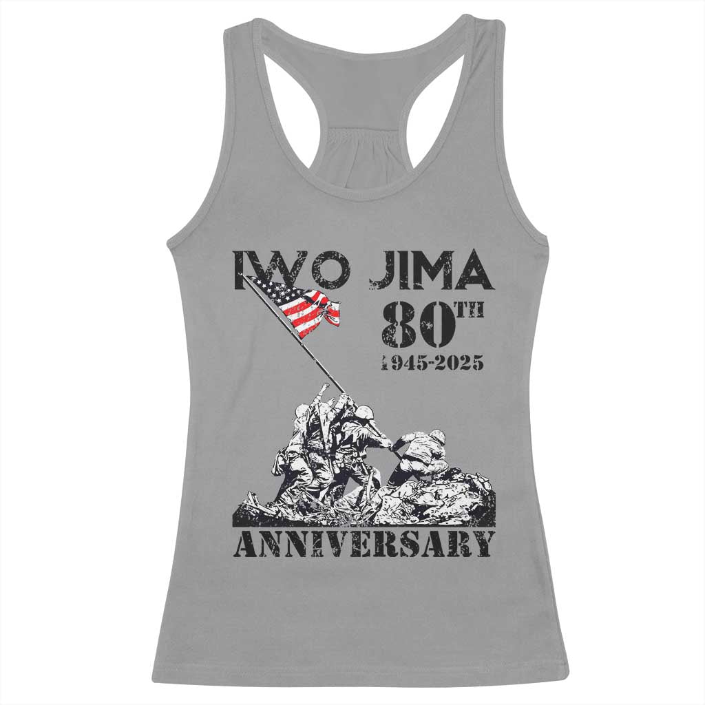 Iwo Jima WWII Veteran Racerback Tank Top 80th Anniversary 4th of July US Flag