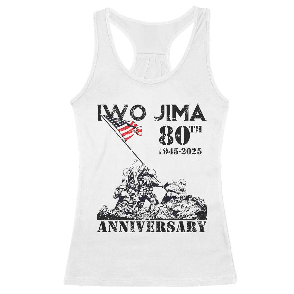 Iwo Jima WWII Veteran Racerback Tank Top 80th Anniversary 4th of July US Flag