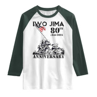 Iwo Jima WWII Veteran Raglan Shirt 80th Anniversary 4th of July US Flag