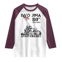 Iwo Jima WWII Veteran Raglan Shirt 80th Anniversary 4th of July US Flag