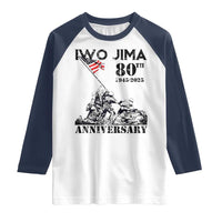 Iwo Jima WWII Veteran Raglan Shirt 80th Anniversary 4th of July US Flag