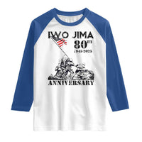Iwo Jima WWII Veteran Raglan Shirt 80th Anniversary 4th of July US Flag