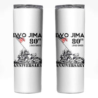 Iwo Jima WWII Veteran Skinny Tumbler 80th Anniversary 4th of July US Flag