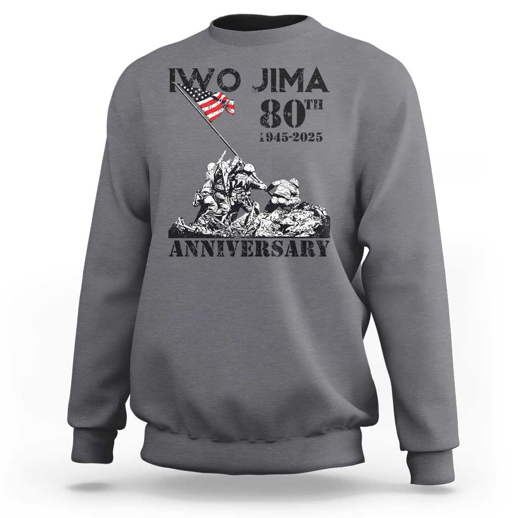 Iwo Jima WWII Veteran Sweatshirt 80th Anniversary 4th of July US Flag