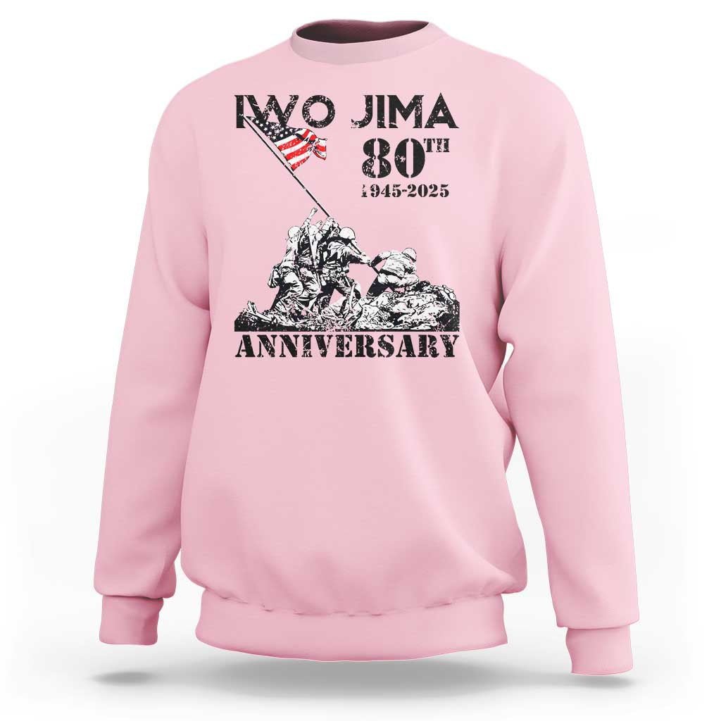 Iwo Jima WWII Veteran Sweatshirt 80th Anniversary 4th of July US Flag
