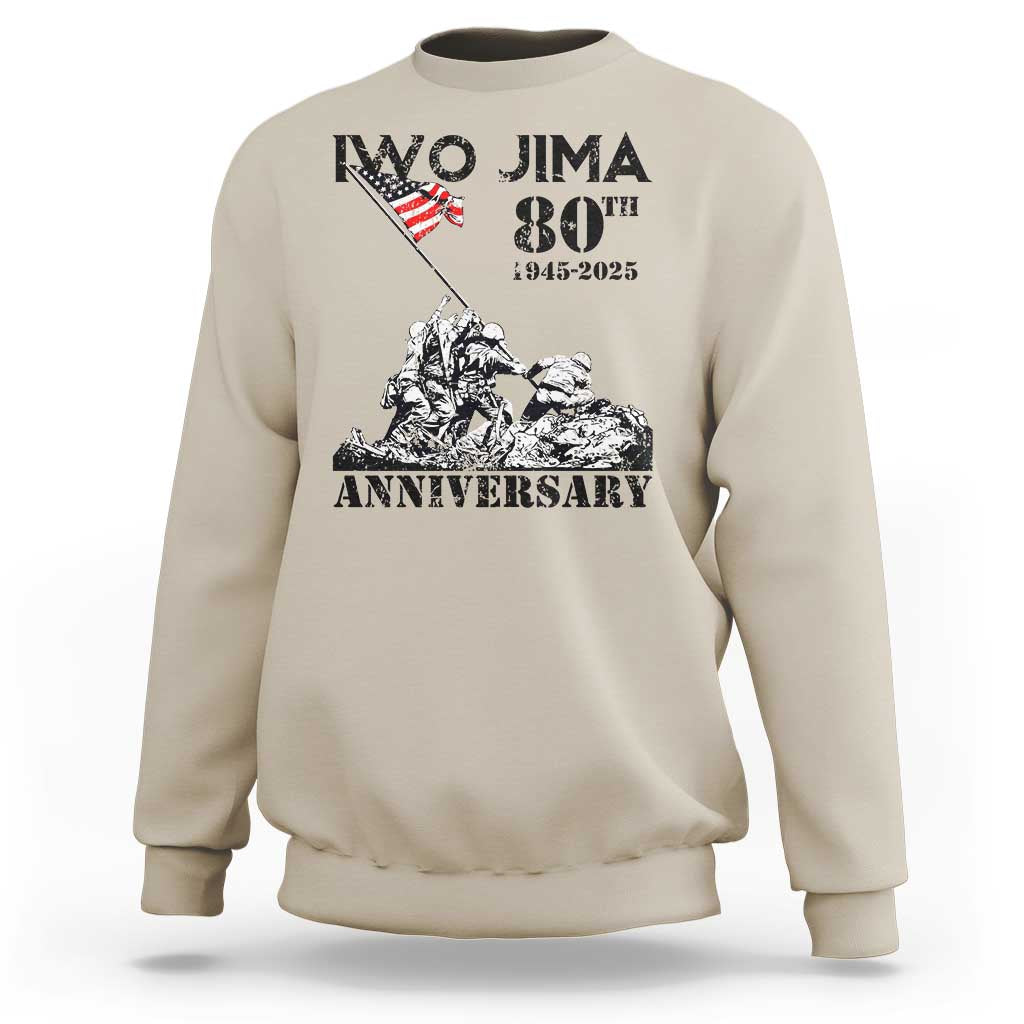 Iwo Jima WWII Veteran Sweatshirt 80th Anniversary 4th of July US Flag