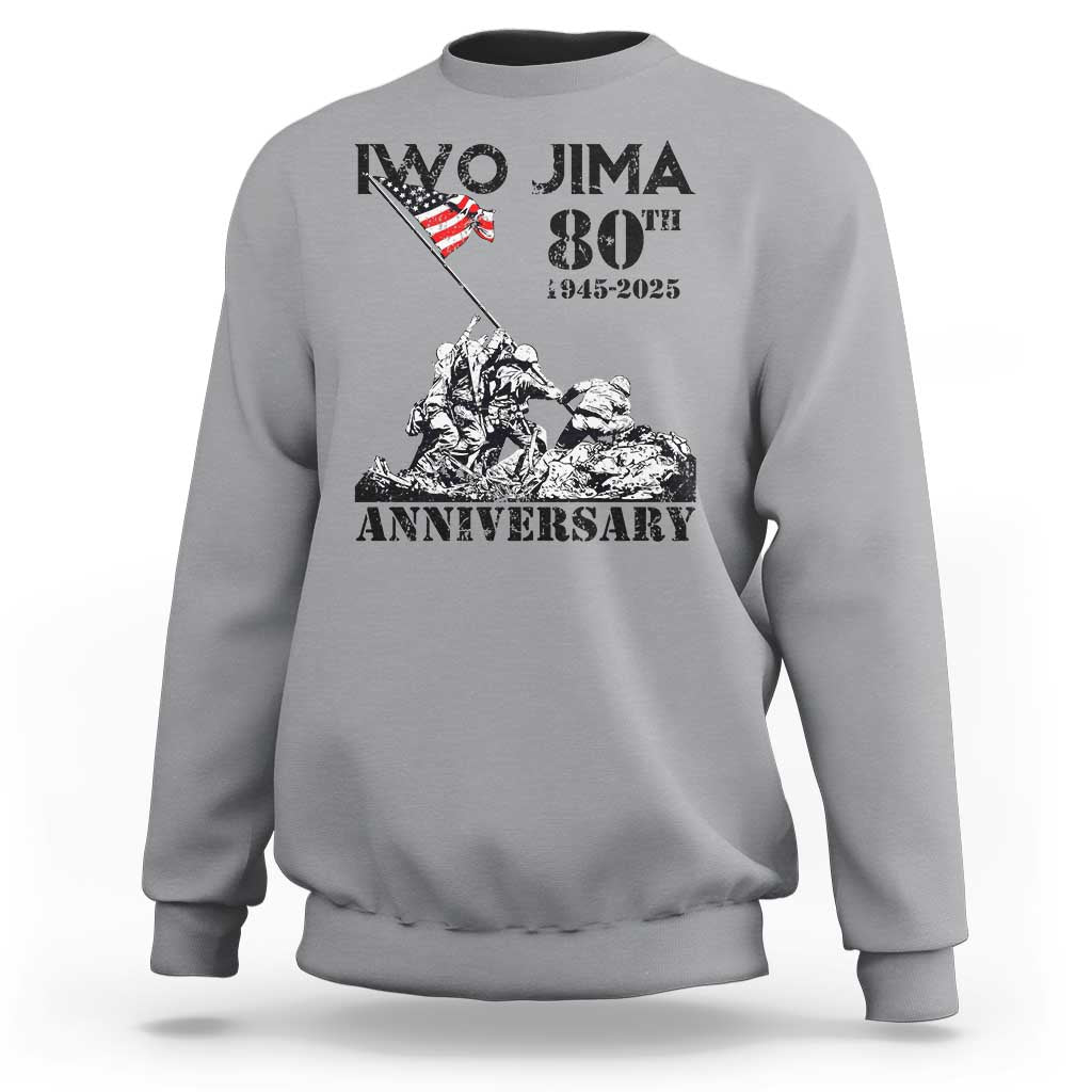 Iwo Jima WWII Veteran Sweatshirt 80th Anniversary 4th of July US Flag