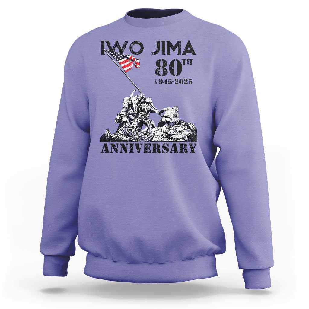 Iwo Jima WWII Veteran Sweatshirt 80th Anniversary 4th of July US Flag