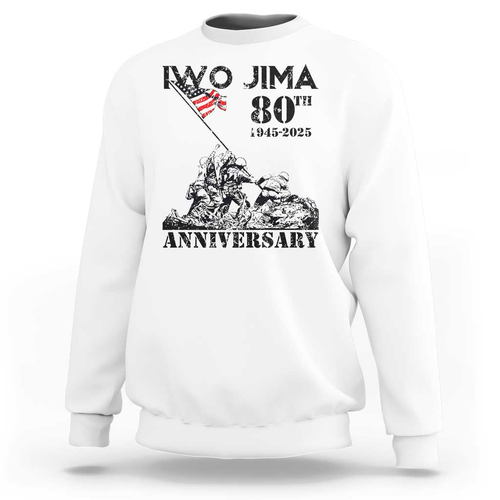 Iwo Jima WWII Veteran Sweatshirt 80th Anniversary 4th of July US Flag