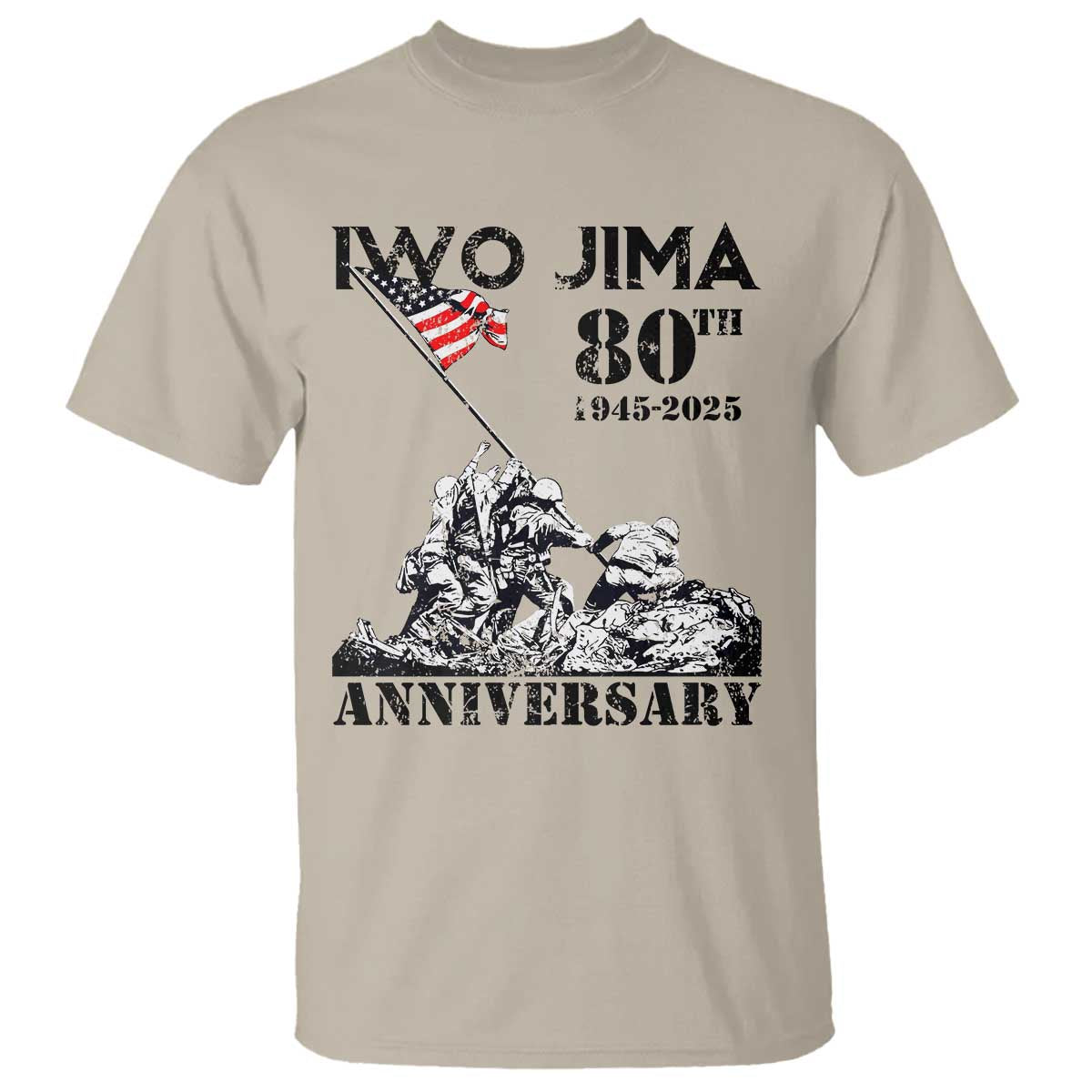 Iwo Jima WWII Veteran T Shirt 80th Anniversary 4th of July US Flag