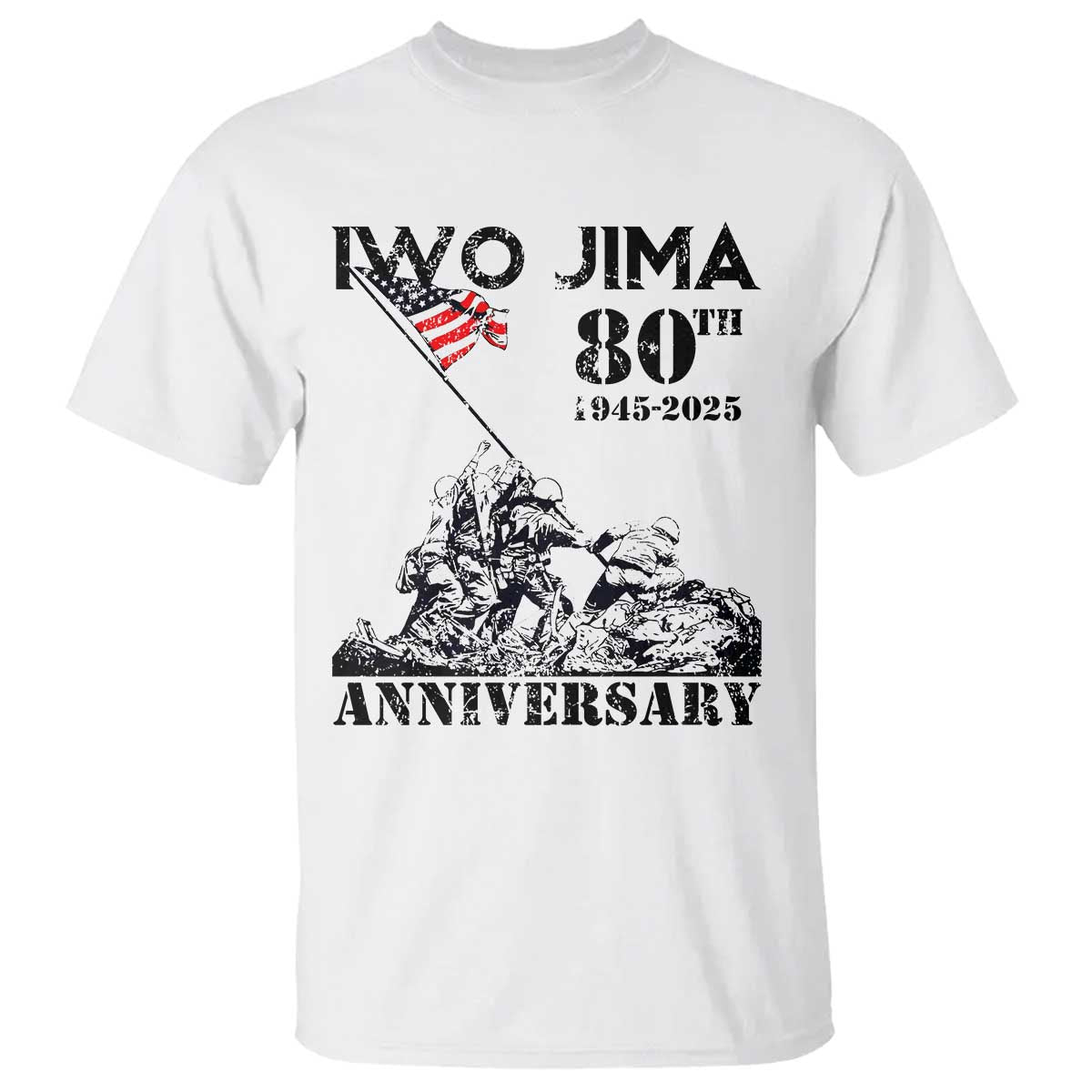 Iwo Jima WWII Veteran T Shirt 80th Anniversary 4th of July US Flag