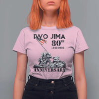 Iwo Jima WWII Veteran T Shirt For Women 80th Anniversary 4th of July US Flag