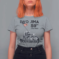 Iwo Jima WWII Veteran T Shirt For Women 80th Anniversary 4th of July US Flag