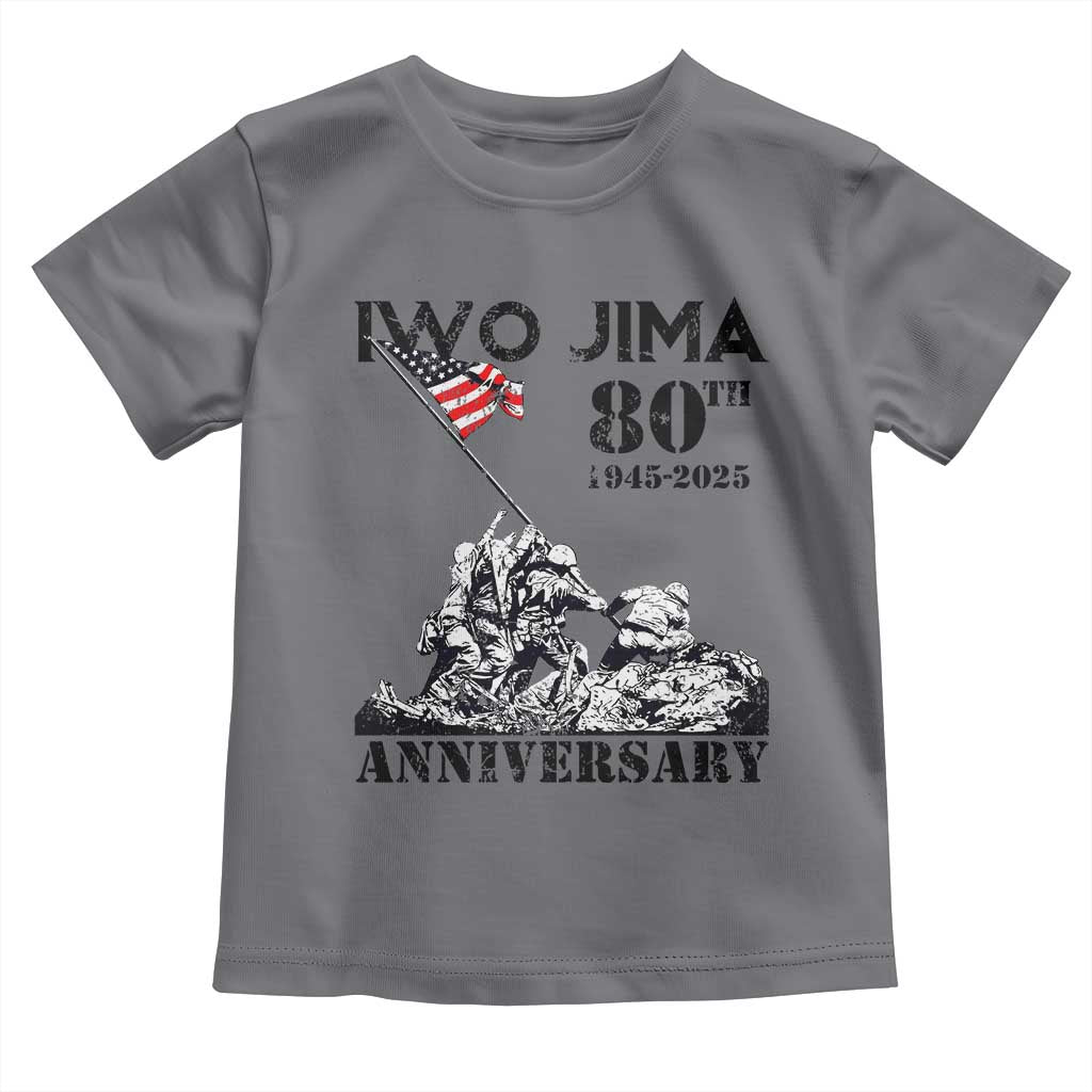 Iwo Jima WWII Veteran Toddler T Shirt 80th Anniversary 4th of July US Flag
