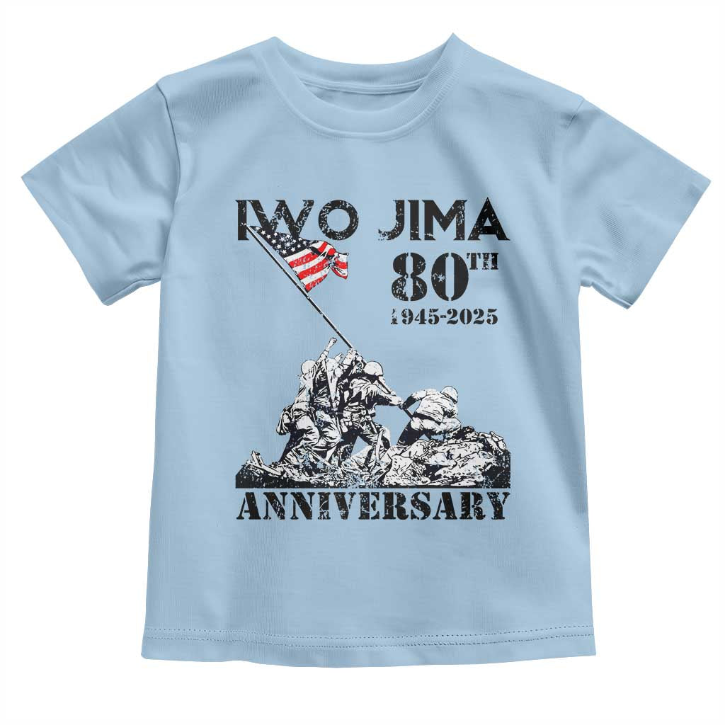 Iwo Jima WWII Veteran Toddler T Shirt 80th Anniversary 4th of July US Flag