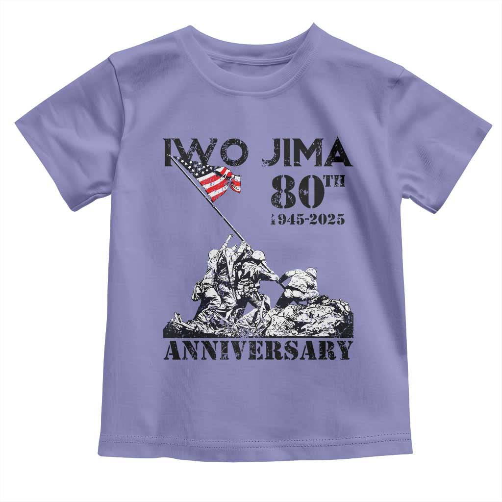 Iwo Jima WWII Veteran Toddler T Shirt 80th Anniversary 4th of July US Flag